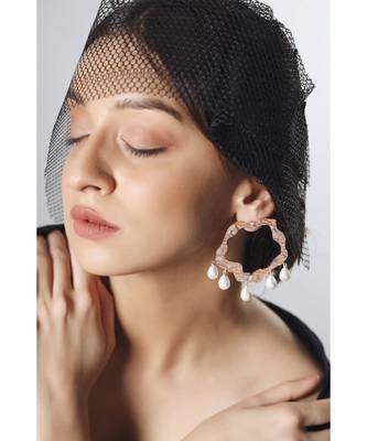 Mitali Jain Dianna Rose Gold Statement Earrings 5