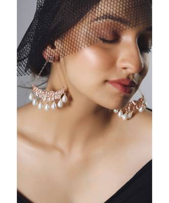 Mitali Jain Gayatri Rose Gold Statement Dangle Earrings 1