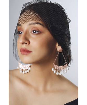 Mitali Jain Gayatri Rose Gold Statement Dangle Earrings 2