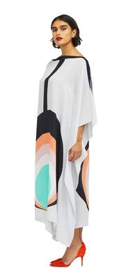 JSDC Women Casual Wear Calf Length Crepe Kaftan 3