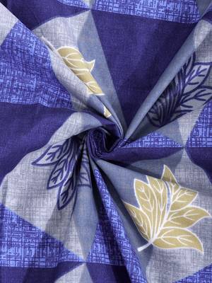 BLUE GEOMETRIC 20 TC Cotton  SINGLE Bedsheet with  Pillow Cover 4