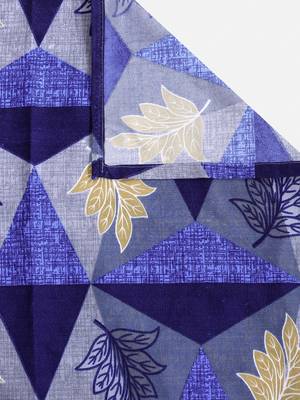 BLUE GEOMETRIC 20 TC Cotton  SINGLE Bedsheet with  Pillow Cover 5