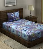 BLUE AND GREY FLORAL 20 TC Cotton  SINGLE Bedsheet with  Pillow Cover