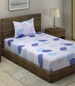 BLUE AND GREY FLORAL 20 TC Cotton  SINGLE Bedsheet with  Pillow Cover