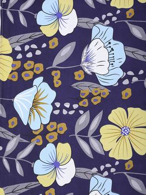 NAVY FLORAL 20 TC Cotton  SINGLE Bedsheet with  Pillow Cover 3