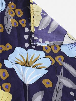 NAVY FLORAL 20 TC Cotton  SINGLE Bedsheet with  Pillow Cover 5