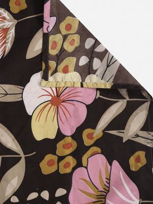 BROWN FLORAL 20 TC Cotton  SINGLE Bedsheet with  Pillow Cover 5