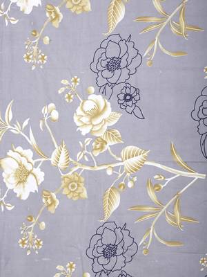 GREY FLORAL 20 TC Cotton  SINGLE Bedsheet with  Pillow Cover 3