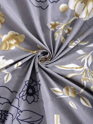GREY FLORAL 20 TC Cotton  SINGLE Bedsheet with  Pillow Cover 4