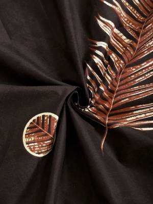 BROWN LEAVES 20 TC Cotton  SINGLE Bedsheet with  Pillow Cover 4