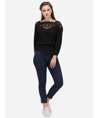 Black Embroidered Full Sleeve Top 5