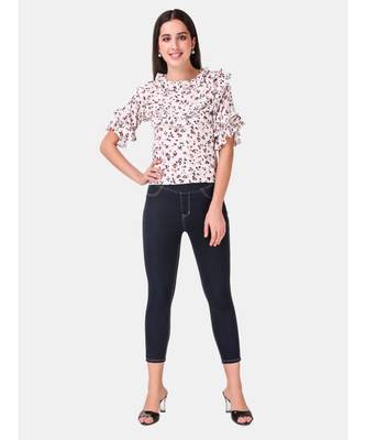 Off White Animal Printed Ruffle Top 5
