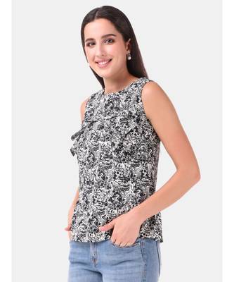 Black Abstract Printed Summer  Top 2