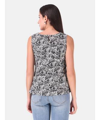 Black Abstract Printed Summer  Top 4