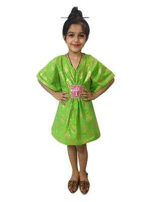 Aglare cotton cute kurti,kaftan,  Kaftan for kids.Kaftan Green 1