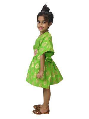 Aglare cotton cute kurti,kaftan,  Kaftan for kids.Kaftan Green 3