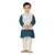 Muslin blue Boys Kurta  Waistcoat and Dhoti Pant Set