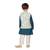 Muslin blue Boys Kurta  Waistcoat and Dhoti Pant Set