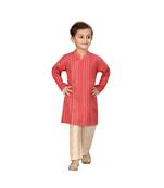 pure cotton silk red Boys Kurta and Dhoti Pant Set
