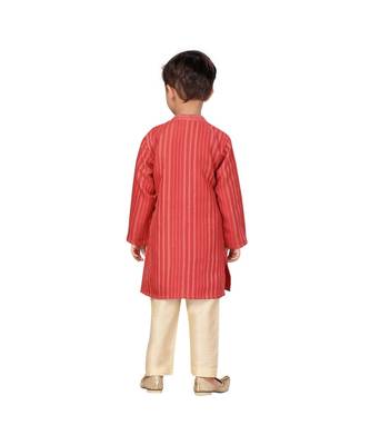 pure cotton silk red Boys Kurta and Dhoti Pant Set 4