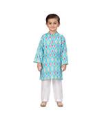 pure blended cotton blue Boys Kurta and Dhoti Pant Set