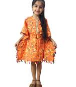 Aglare cotton cute kurti,kaftan,  Kaftan for kids.Kaftan  orange hathi
