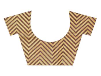 Brown woven art silk saree with blouse 5
