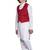 EVERWILLOW ETHNIC WEAR WHITE KURTA PYJAMA WITH RED WAIST COAT JACKET FOR KIDS AND BOYS