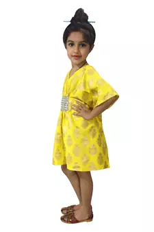 Aglare cotton cute kurti,kaftan,  Kaftan for kids.Kaftan Yellow