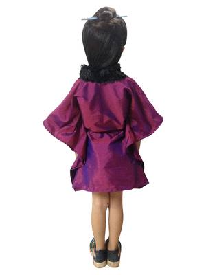 Aglare Taffeta,kaftan dress kaftan nighty kaftan kurtis kaftan top fur collar mauve  2