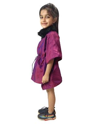 Aglare Taffeta,kaftan dress kaftan nighty kaftan kurtis kaftan top fur collar mauve  3
