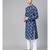 Men Blue Indigo Hand Block Print Straight Sustainable Kurta With Pyjama