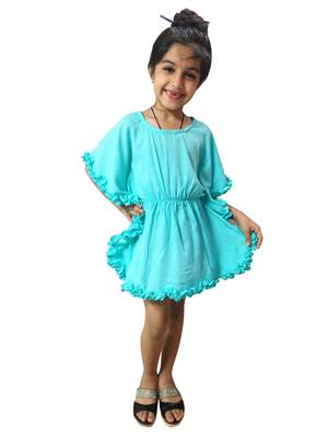 Aglare Crepe,kaftan dress kaftan nighty kaftan kurtis kaftan top  turquoise  1