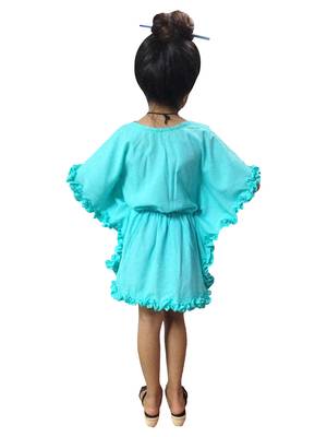 Aglare Crepe,kaftan dress kaftan nighty kaftan kurtis kaftan top  turquoise  2