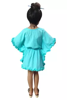 Aglare Crepe,kaftan dress kaftan nighty kaftan kurtis kaftan top  turquoise 