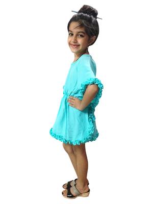 Aglare Crepe,kaftan dress kaftan nighty kaftan kurtis kaftan top  turquoise  3