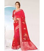 Sangam Prints Mustard Organza Printed Traditional Saree