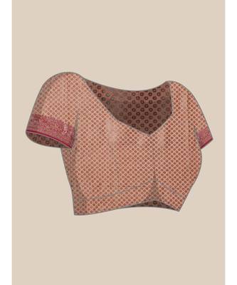 Sangam Prints Peach Cotton Handloom Woven Work Traditional Saree 5