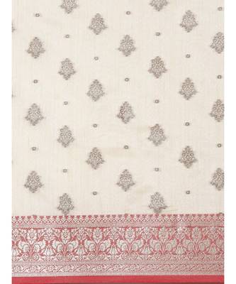 Sangam Prints Off White Cotton Handloom Woven Work Traditional Saree 3