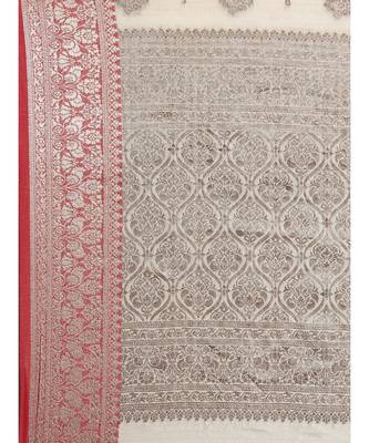 Sangam Prints Off White Cotton Handloom Woven Work Traditional Saree 4