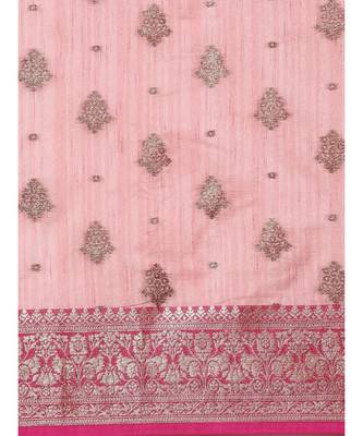 Sangam Prints Pink Cotton Handloom Woven Work Traditional Saree 3