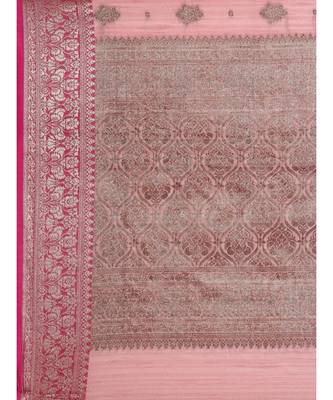 Sangam Prints Pink Cotton Handloom Woven Work Traditional Saree 4