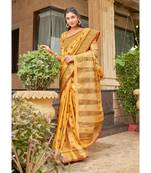 Sangam Prints Yellow Cotton Handloom Woven Work Traditional Saree