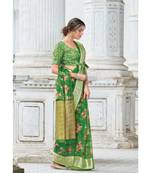 Sangam Prints Green Organza Digital Print Traditional Saree