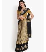 Art Silk foil printed saree with havey belt for women