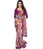 designer georgette printed saree with blouse pice&With Havey Belt
