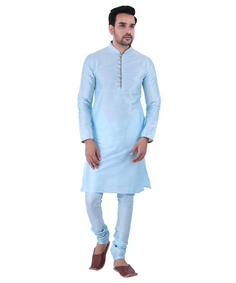 Auretta Fashions Exclusive High Quality Dupion Designer Silk Kurta Pajama, Loop Design with Fancy Stylish Buttons