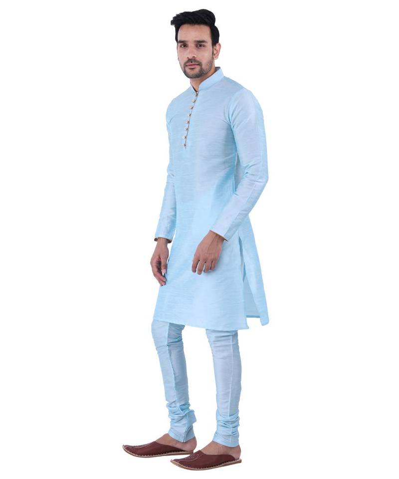 Auretta Fashions Exclusive High Quality Dupion Designer Silk Kurta Pajama, Loop Design with Fancy Stylish Buttons
