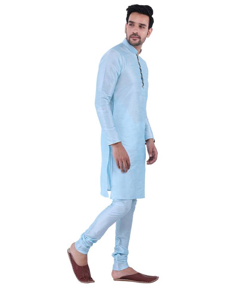 Auretta Fashions Exclusive High Quality Dupion Designer Silk Kurta Pajama, Loop Design with Fancy Stylish Buttons