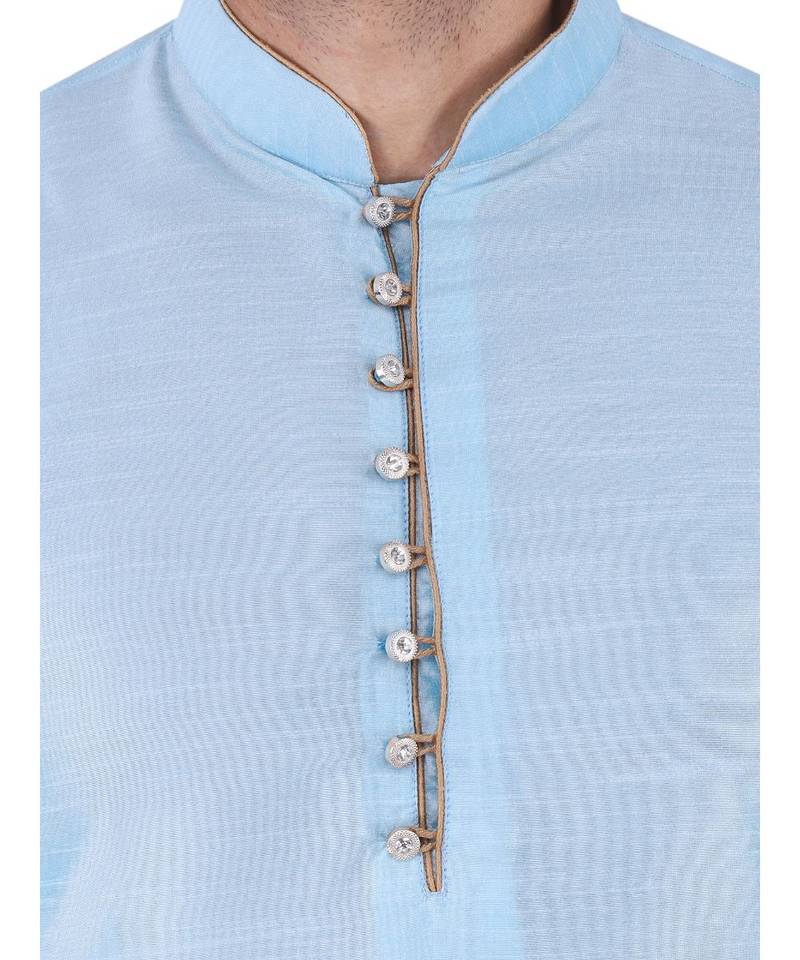 Auretta Fashions Exclusive High Quality Dupion Designer Silk Kurta Pajama, Loop Design with Fancy Stylish Buttons